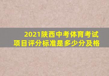 2021陕西中考体育考试项目评分标准是多少分及格