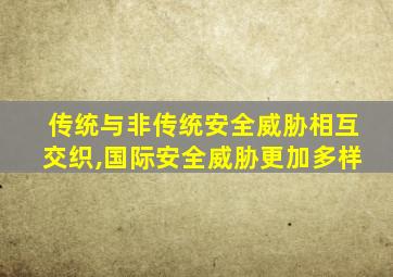 传统与非传统安全威胁相互交织,国际安全威胁更加多样