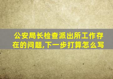 公安局长检查派出所工作存在的问题,下一步打算怎么写