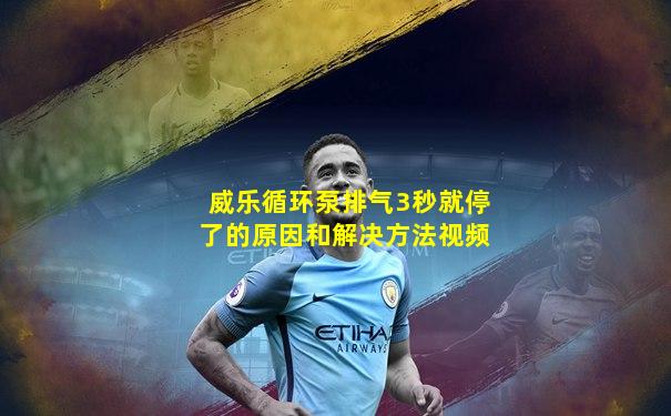 威乐循环泵排气3秒就停了的原因和解决方法视频