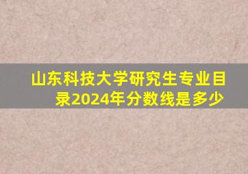 山东科技大学研究生专业目录2024年分数线是多少
